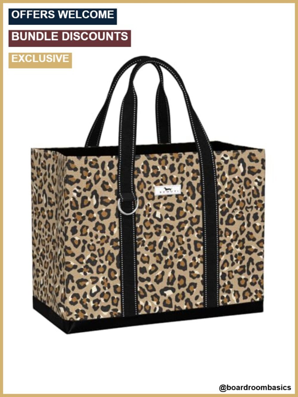 Extra Large Open Top Tote Bag with Inside Zip Pocket